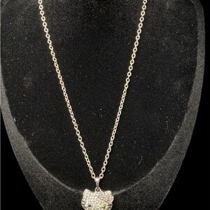 Hello Kitty Pendant Necklace Silver Tone